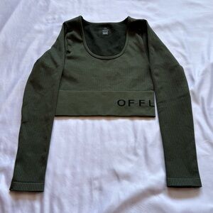 Aerie Green Fitted Crop Bodysuit